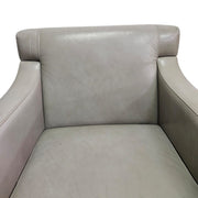 Contemporary Minimalist Grey Leather Armchair