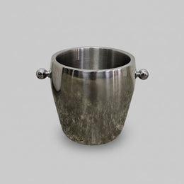 Vintage Chrome Double Walled Insulated Stainless Steel Ice Bucket