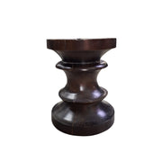 Sculptural Dark Wood Accent Stool