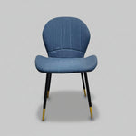 Patrol Blue Velvet Channel Tufted Accent Dining Chair
