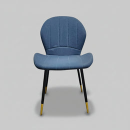 Patrol Blue Velvet Channel Tufted Accent Dining Chair