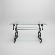 Wrought Iron Scrollwork Glass Top Coffee Table