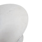 Curved Pedestal White Round Accent Table