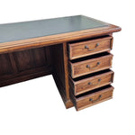 Heritage Solid Wood L-Shape Executive Desk with Leather Top