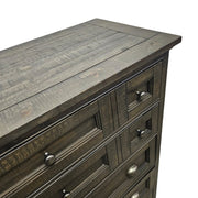 Rustic Slate Gray Tallboy Chest of Five Drawers