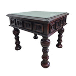 Elegant Mahogany Finished Side Table with Protective Glass Top