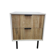 West Elm Fluted Wood Two-Drawer Nightstand