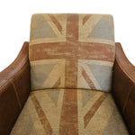 Bold British Heritage Union Jack Fabric and Leather Club Armchair