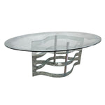 Fiam Italy Retro Sculptural Curved Glass Oval Dining Table