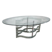 Fiam Italy Retro Sculptural Curved Glass Oval Dining Table