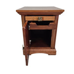 Classic Wood Panelled Single Door Bedside Table