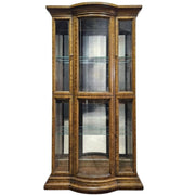 Vintage-Inspired Bowfront Curio Cabinet with Glass Shelving