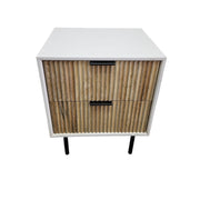 West Elm Fluted Wood Two-Drawer Nightstand