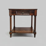 Vintage-Inspired Classic Wooden Side Table with Woven Drawer