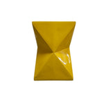 Bold Mustard Yellow Hourglass Faceted Geometric Side Table