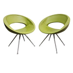 Postmodern Space Age Green Leather Ring Accent Chair