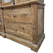 Marina Home Rustic Reclaimed Wood Glass Display Cabinet