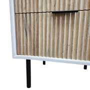 West Elm Fluted Wood Two-Drawer Nightstand