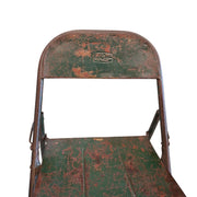 Authentic Distressed Metal Vintage Folding Chair