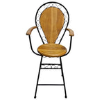 Artisan Scrollwork Wrought Iron High Bar Stool