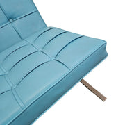 Mid-Century Style Sky Blue Barcelona Inspired Lounge Chair