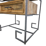 Industrial Mango Wood & Studded Iron Side Table