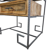 Industrial Mango Wood & Studded Iron Side Table