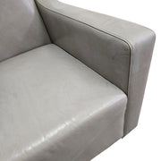 Contemporary Minimalist Grey Leather Armchair