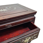 Elegant Rosewood Side Table with Mother-of-Pearl Inlay