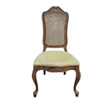 Extravagant French Provincial Extendable Wooden Dining Table and Rattan Chair Set
