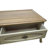 Two-Tone Farmhouse Coffee Table with Storage Drawers