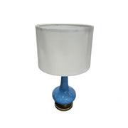 Mid-Century Style Atlantic Blue Glazed Ceramic Bottle Table Lamp