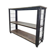 Industrial Iron & Reclaimed Wood 3-Tier Console