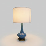 Mid-Century Style Atlantic Blue Glazed Ceramic Bottle Table Lamp