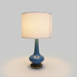 Mid-Century Style Atlantic Blue Glazed Ceramic Bottle Table Lamp