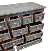 Artisanal Multi Drawer Upcycled Wooden Apothecary Chest