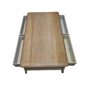 Two-Tone Farmhouse Coffee Table with Storage Drawers