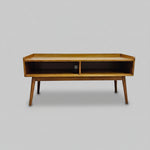 West Elm Mid-Century Modern Wooden Open Shelf Media Console