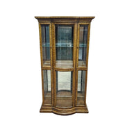 Vintage-Inspired Bowfront Curio Cabinet with Glass Shelving