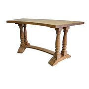 Rustic Solid Pine Curved Trestle Console Table