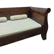 Grand Mahogany-Finish Sleigh Daybed with Bolster Accents