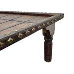 Rustic Bajot-Style Hand-Crafted Square Coffee Table