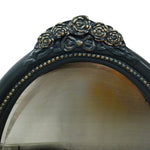 Timeless Antique-Style Oval Wall Mirror with Rose Crest