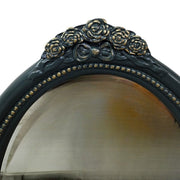 Timeless Antique-Style Oval Wall Mirror with Rose Crest