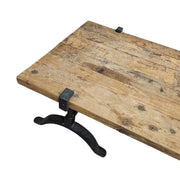 Rustic Industrial Reclaimed Wood Coffee Table with Cast Iron Legs