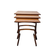 Vintage 1960s Inspired Sculptural Wooden Nesting Tables