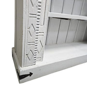 Heritage Carved Solid Wood Whitewashed Tall Bookcase