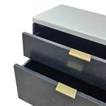 West Elm Mid-Century Style Parker Dark Ash and Marble Nightstand
