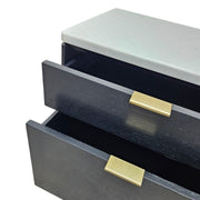 West Elm Mid-Century Style Parker Dark Ash and Marble Nightstand