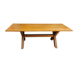 Solid Timber Farmhouse Style X-Leg Rectangular Dining Table